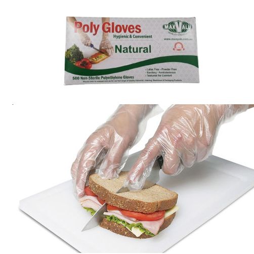 1000 Pcs X Disposable Clear Poly Gloves Non-Sterile Polyethylene Latex Free