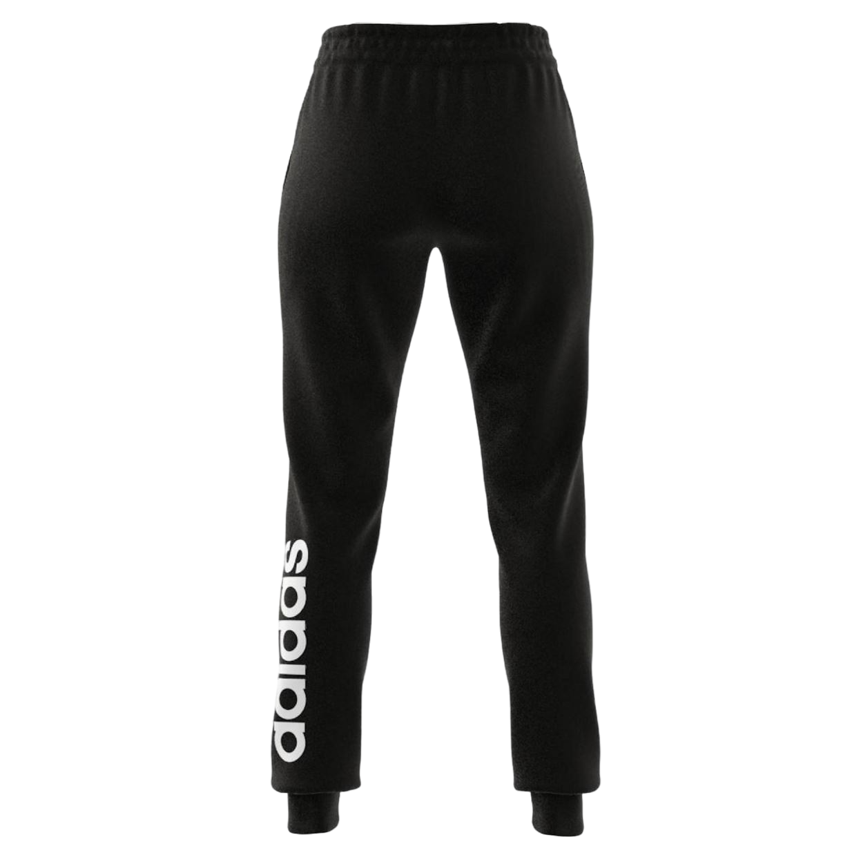 Womens Adidas Essentials French Terry Logo Pants Black/White Trackies