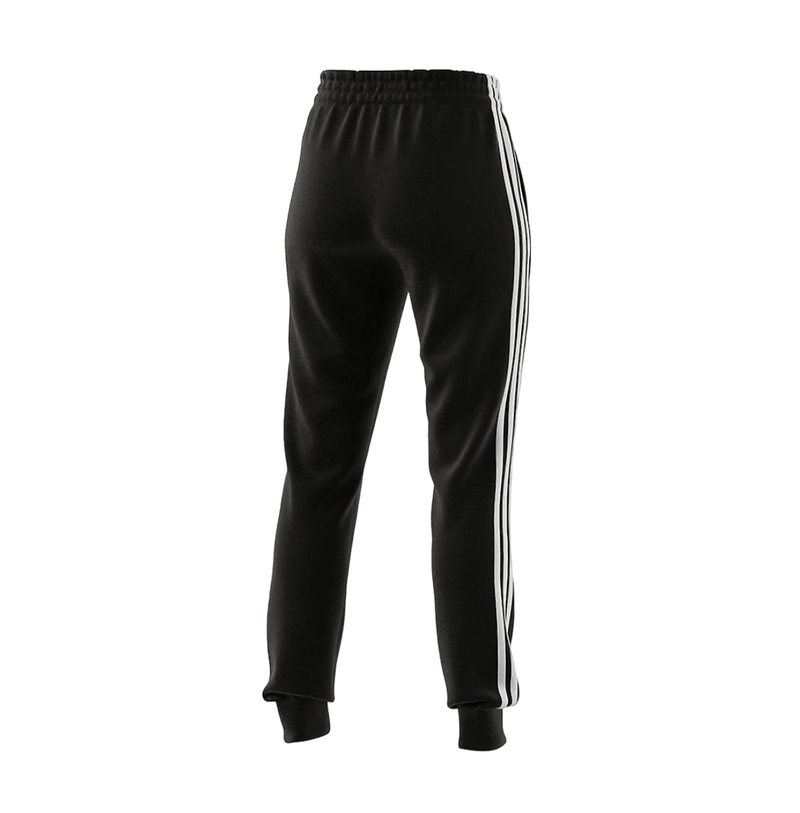 Womens Adidas Essentials French Terry Logo 3-Stripes Black/ White Pants