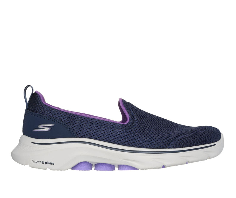 Womens Skechers Go Walk 7- Razi  Navy/ Lavender Walking Shoes