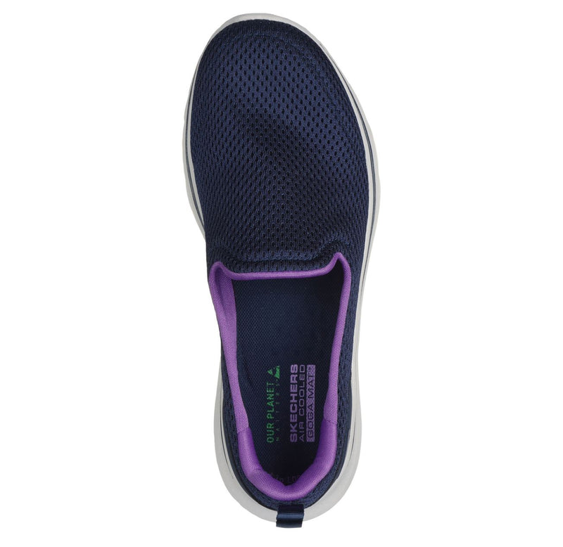 Womens Skechers Go Walk 7- Razi  Navy/ Lavender Walking Shoes