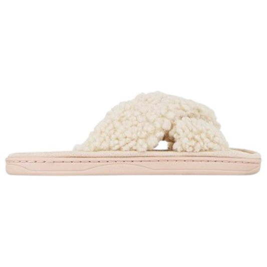 Womens Grosby Invisible Curlycross Slip On Slippers Cream