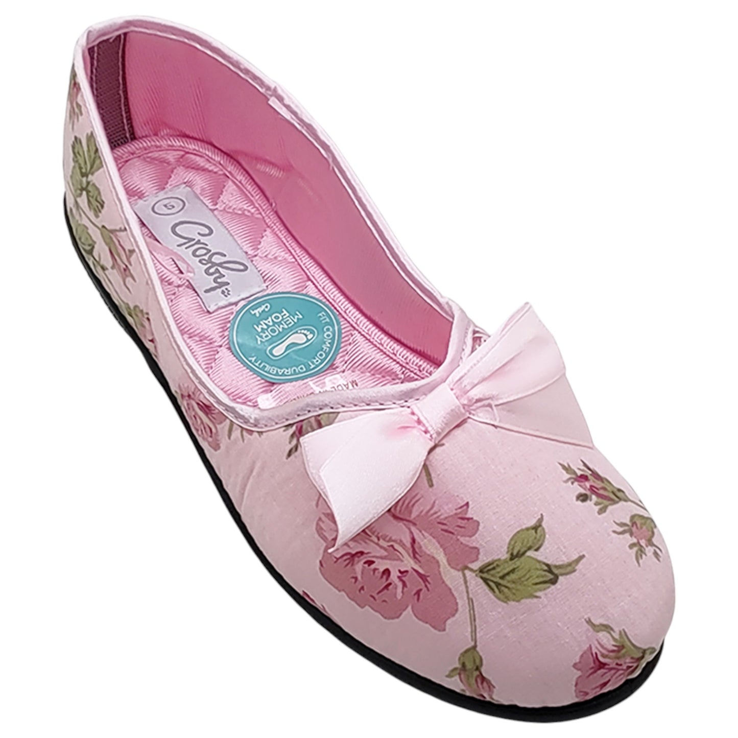 Womens Grosby VERA Slip On Slippers Pale Pink