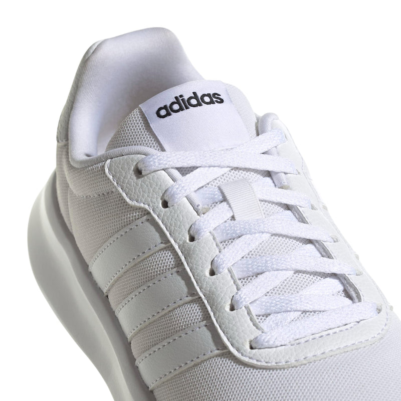 Adidas Womens Lite Racer 3.0 Triple White Athletic Running Shoes