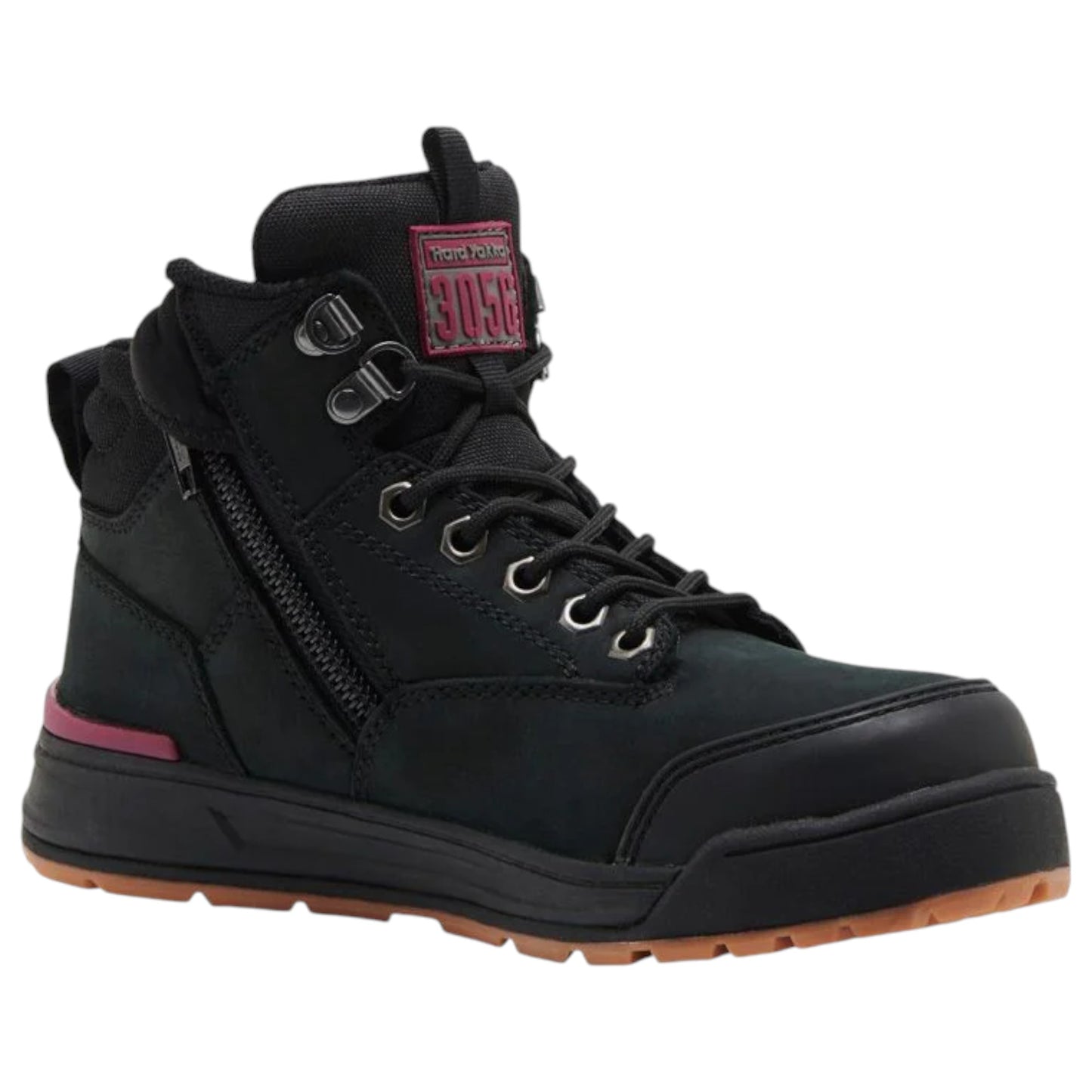 Womens Hard Yakka 3056 Lace Zip Boots Black