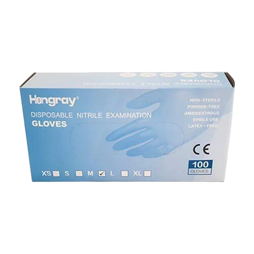 100 Pcs X Disposable Nitrile Examination Blue Powder-Free Gloves - Extra Large