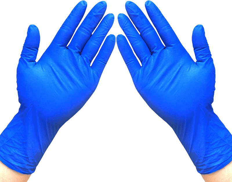 100 Pcs X Disposable Nitrile Examination Blue Powder-Free Gloves - Small