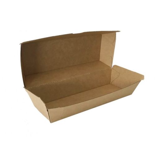 50/100/125 X Kraft Brown Disposable Food Boxes Bulk Takeaway Storage Tray Box