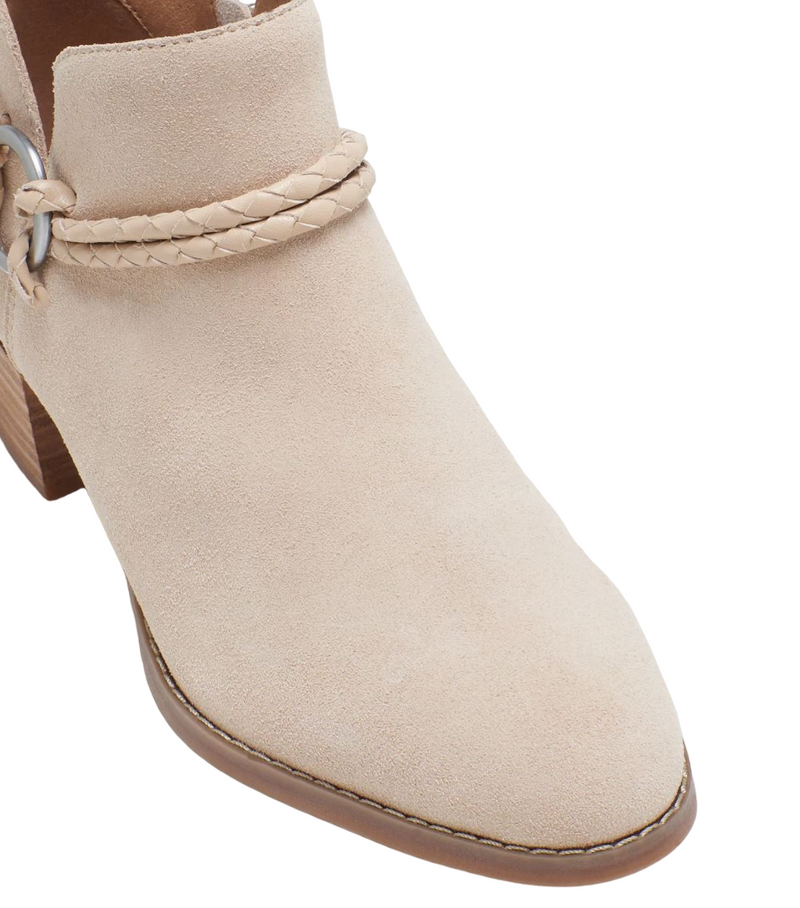 Womens Hush Puppies Calder Shoes Latte Suede Dress Formal Comfort Heel Boot