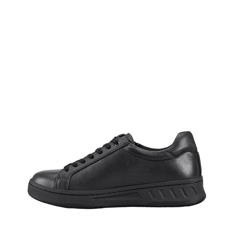 Womens Hush Puppies Spin Black / Black Ladies Sneakers Casual Lace Up Shoes
