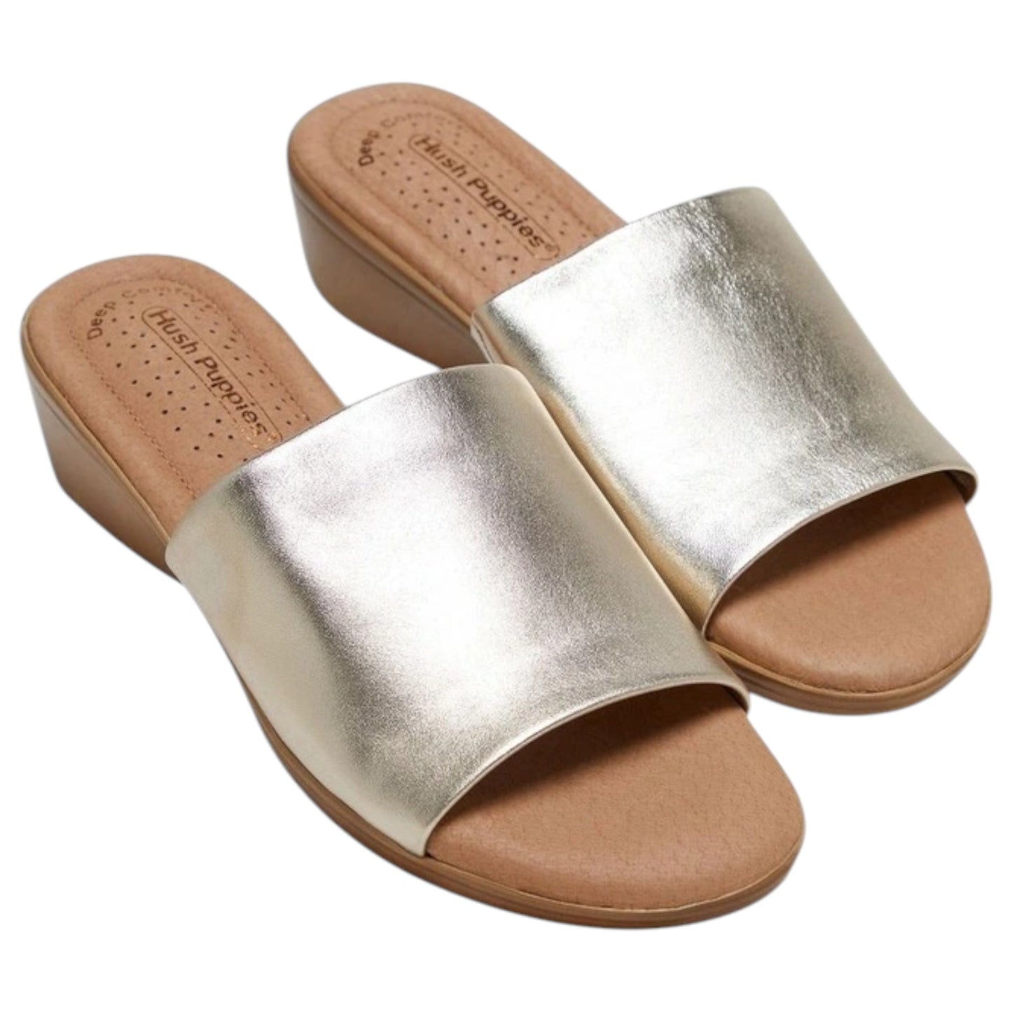 Womens Hush Puppies Coco Slides Champagne