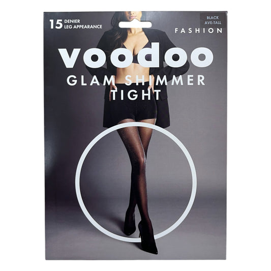 Womens Voodoo 15 Denier Glam Shimmer Tights Hosiery Black Stockings