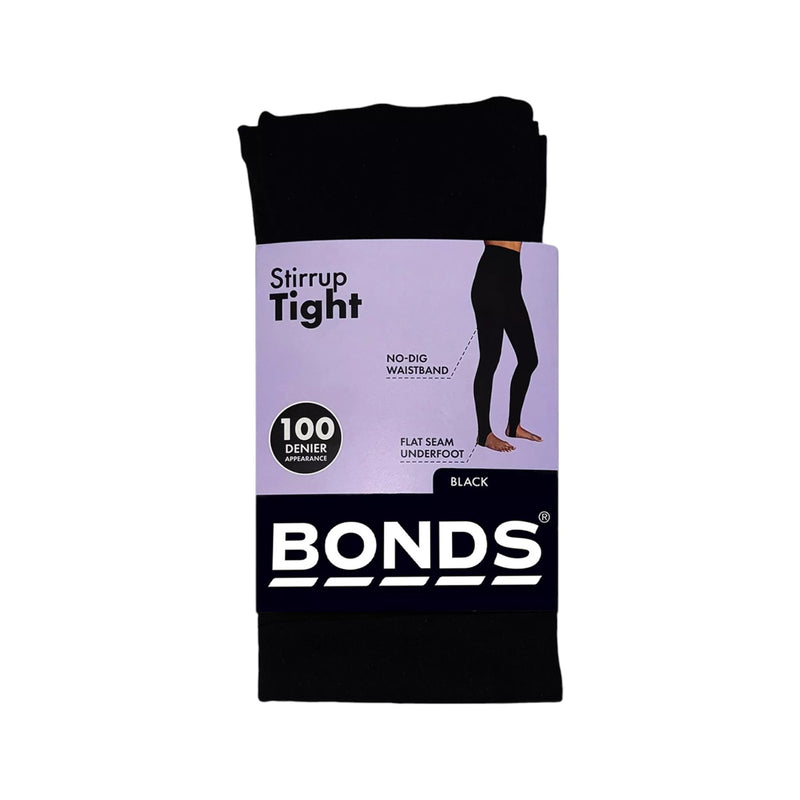 Bonds Womens Stirrup Tights 100 Denier Black Pantyhose Stockings