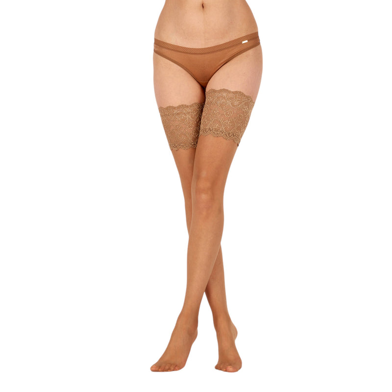 2 x Womens Voodoo 15 Denier Lace Top Stay-Up Tights Honey Dew Stockings