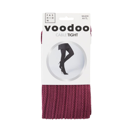 Womens Voodoo Cable Tights Purple Stockings