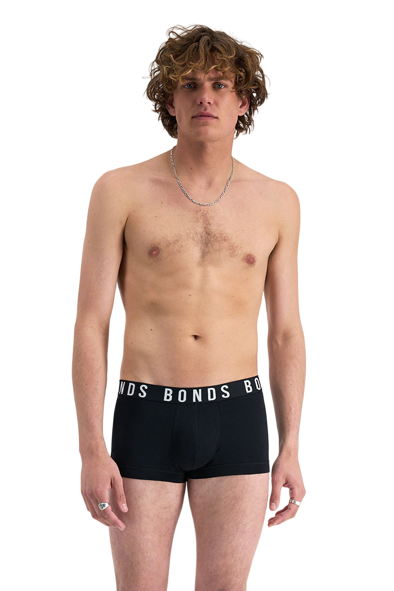 6 x Bonds Mens Icons Low Rise Trunks Underwear Black