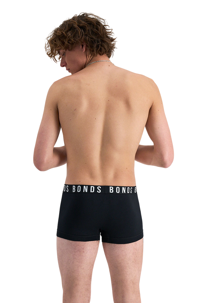 9 x Bonds Mens Icons Low Rise Trunks Underwear Black