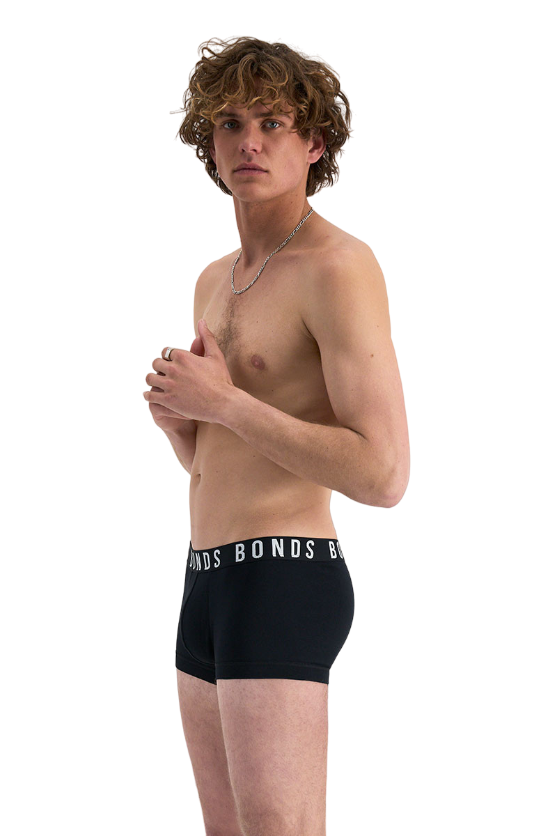 6 x Bonds Mens Icons Low Rise Trunks Underwear Black