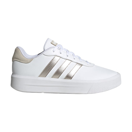 Womens Adidas Court Platform Shoes White/Champagne