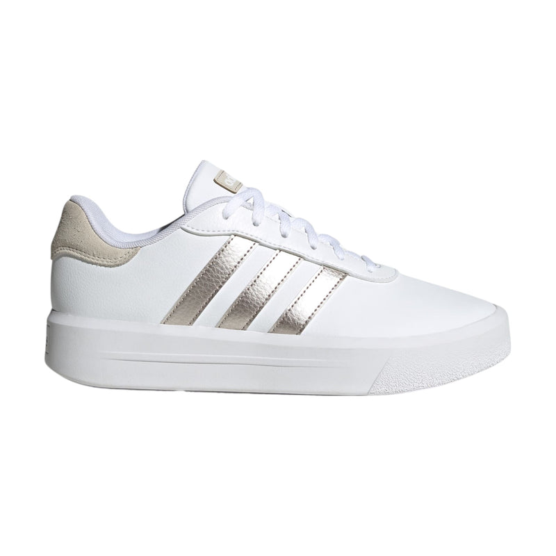 Adidas Womens Court Platform White/ Champagne Casual Shoes