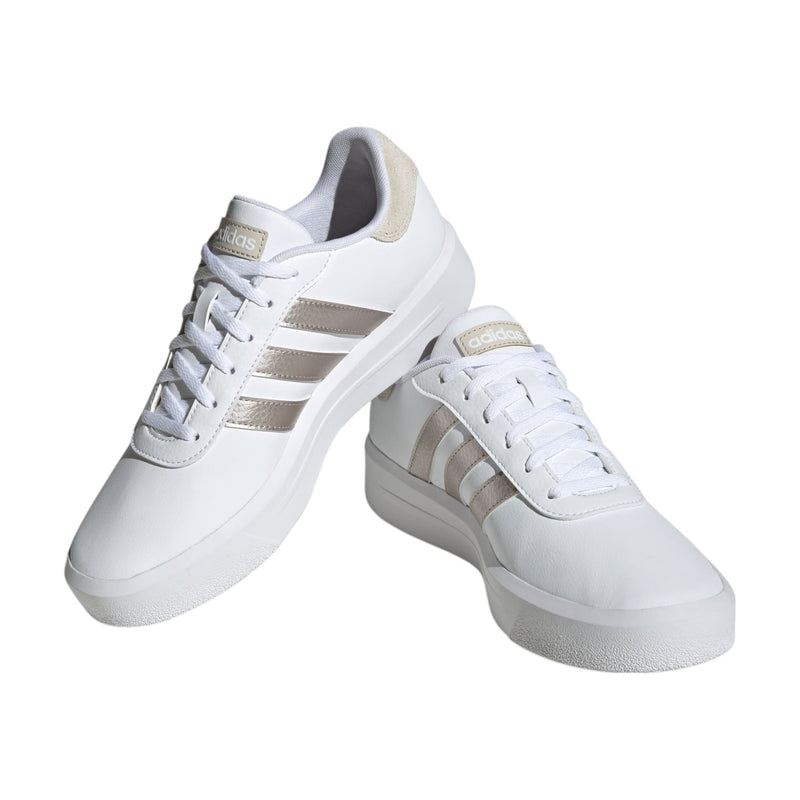 Adidas Womens Court Platform White/ Champagne Casual Shoes