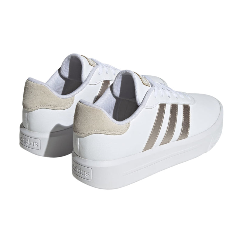 Adidas Womens Court Platform White/ Champagne Casual Shoes