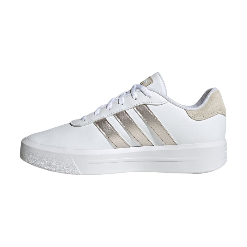 Adidas Womens Court Platform White/ Champagne Casual Shoes