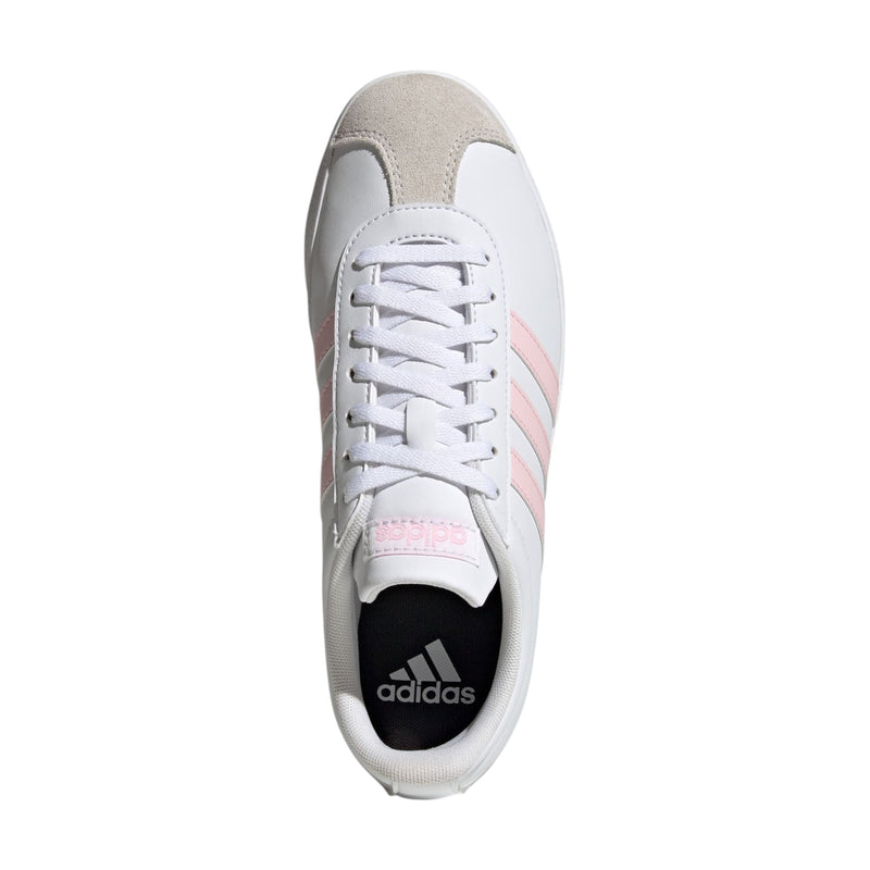 Adidas Womens Vl Court Base White/ Pink Casual Shoes