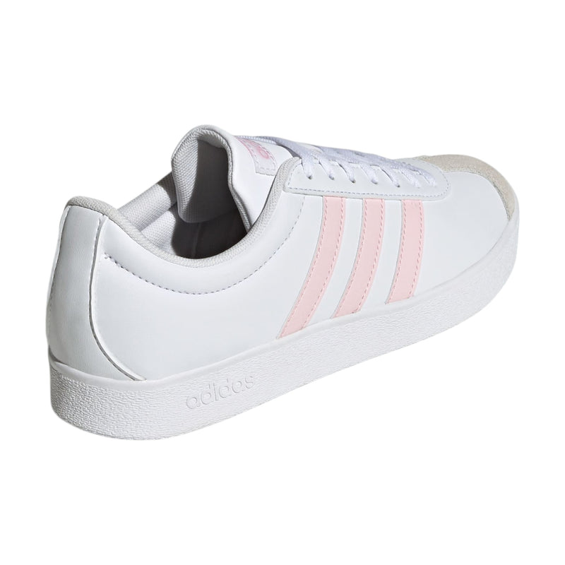 Adidas Womens Vl Court Base White/ Pink Casual Shoes