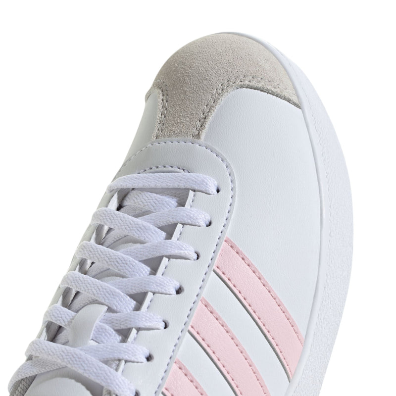 Adidas Womens Vl Court Base White/ Pink Casual Shoes