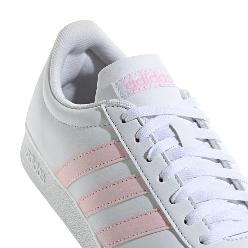 Adidas Womens Vl Court Base White/ Pink Casual Shoes