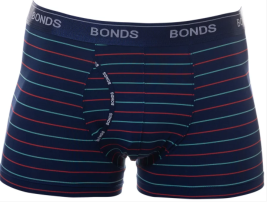 10 x Bonds MICROFIBRE GUYFRONT TRUNK Mens Underwear Trunks Navy/Red/Aqua Stripes