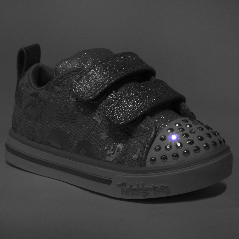 Girls Skechers Sparkle Lite - Sparkle Land White/Multi Light Up Sneakers