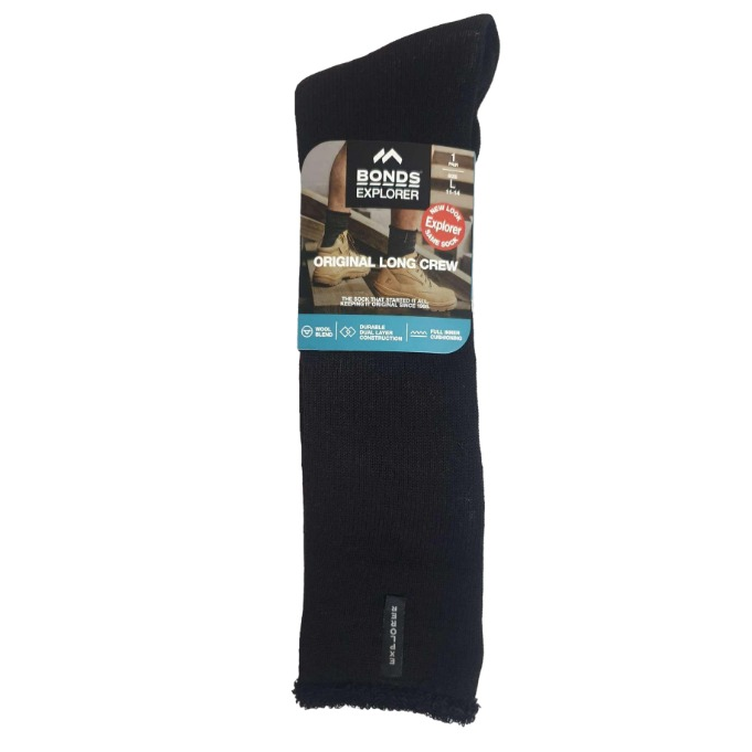 Mens Bonds Original Long Explorer Wool Crew Socks