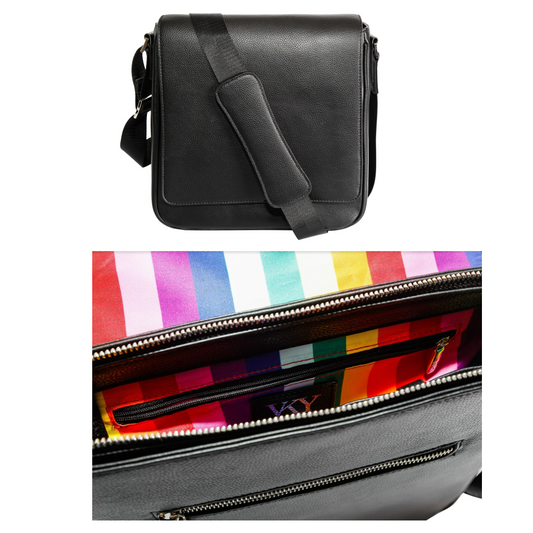 Unisex Adults VKY Mateo Messenger Shoulder Handbag Black / Rainbow