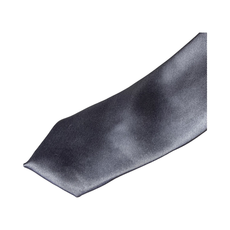 Mens Smooth Rhino Grey 5cm Skinny  Plain Neck Tie