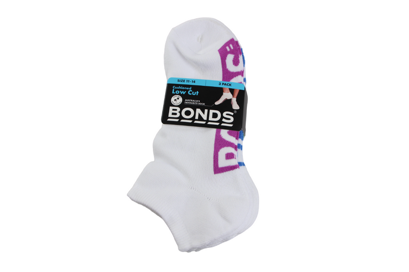 9 Pairs X Bonds Mens Cushioned Low Cut Sport Socks White With Multi