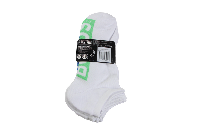 12 Pairs X Bonds Mens Cushioned Low Cut Sport Socks White With Multi