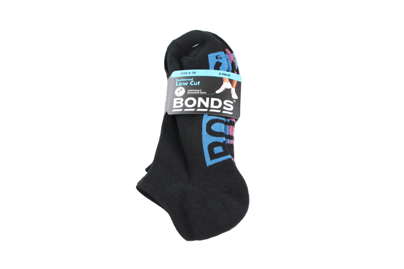 9 Pairs X Bonds Mens Cushioned Low Cut Sport Socks Black With Multi