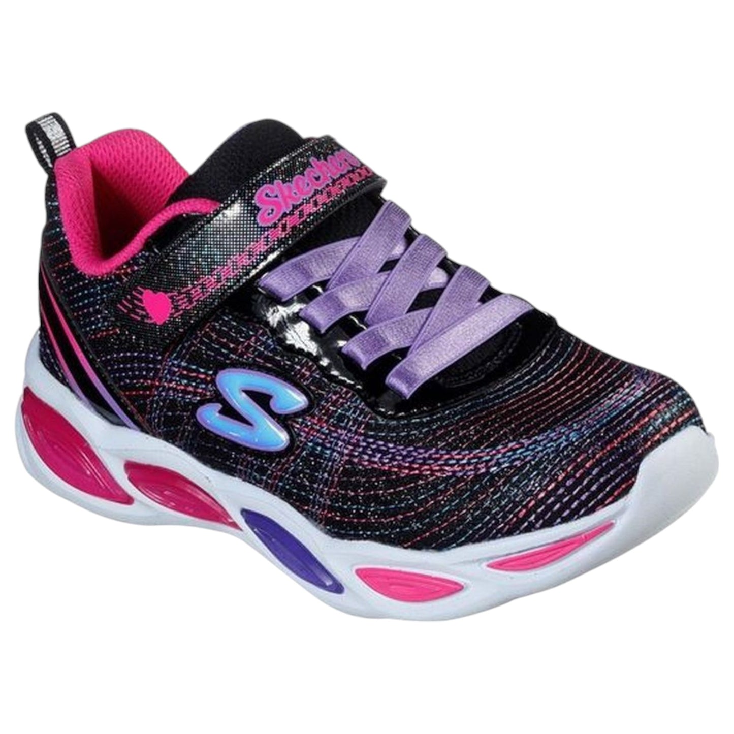 Infant Girls Skechers Shimmer Beams - Sparkle Glow Shoes Black/Multi