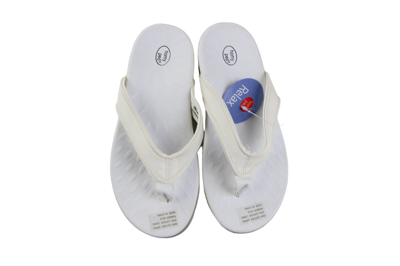 Womens Homyped Inlet White Thongs Slip On Shoes Flats