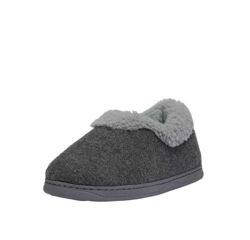 Womens Grosby Invisible Beatrice Grey Fur Slippers Slip On Ladies Shoes