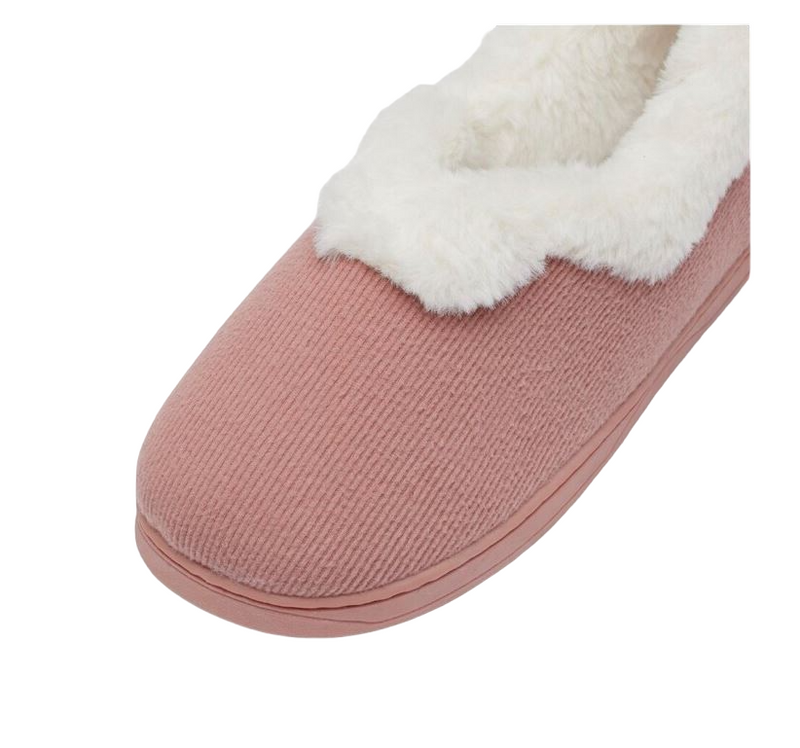 Womens Grosby Invisible Beatrice Pink Fur Slippers Slip On Ladies Shoes