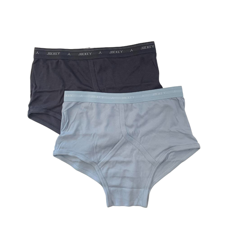 2 x Jockey Mens Y Front Briefs Underwear Undies Light Blue And Charcoal