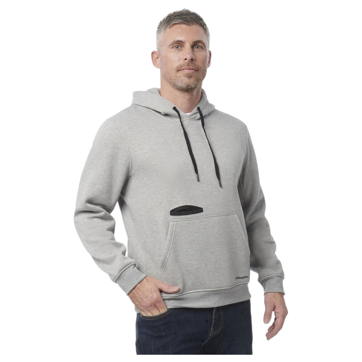 Mens KingGee Originals Hoodie Hooded Hoodie Grey
