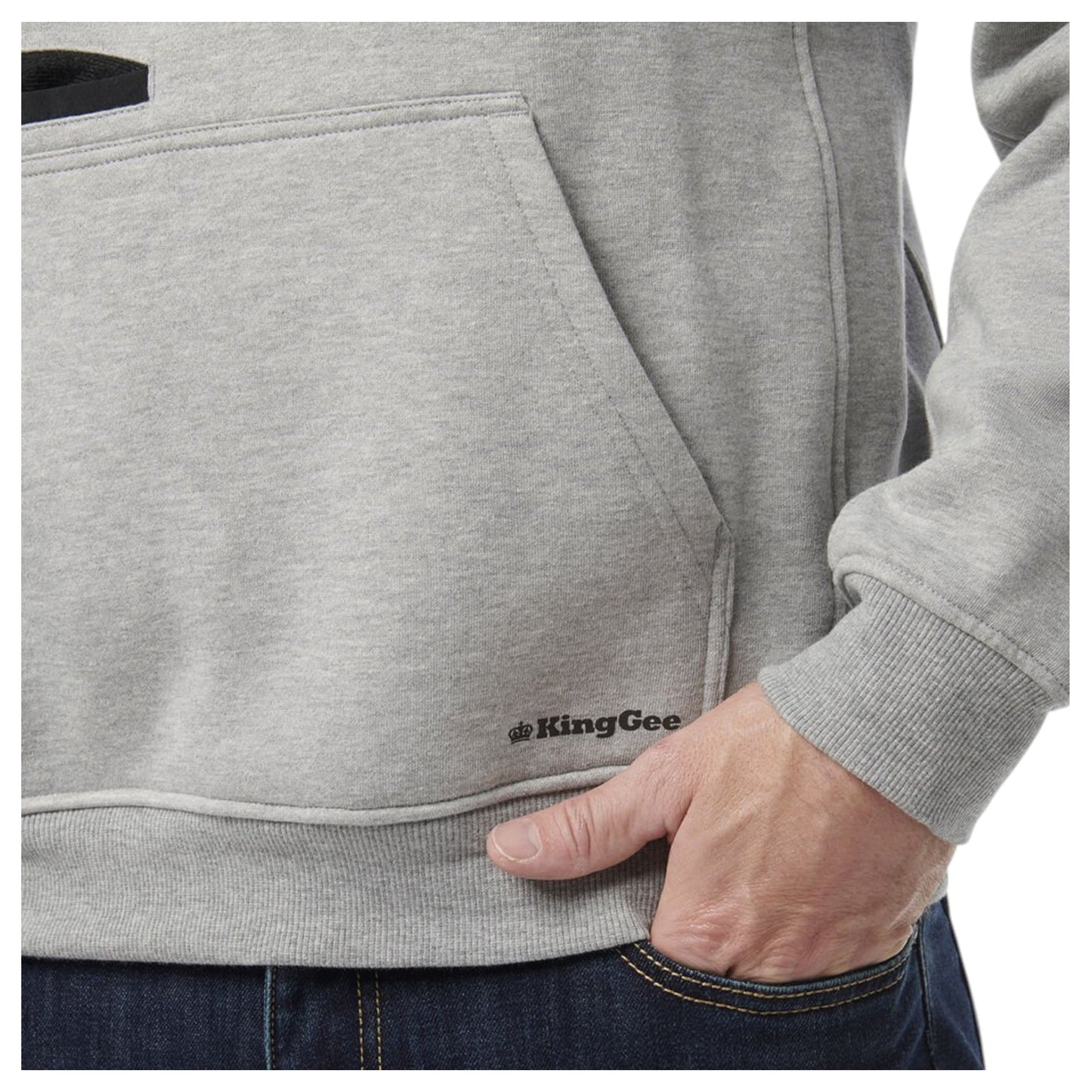Mens KingGee Originals Hoodie Hooded Hoodie Grey