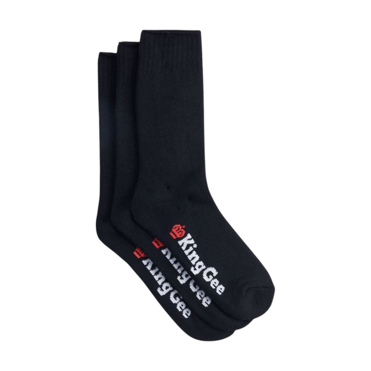 3 Pack Mens KingGee Bamboo Work Crew Socks Black