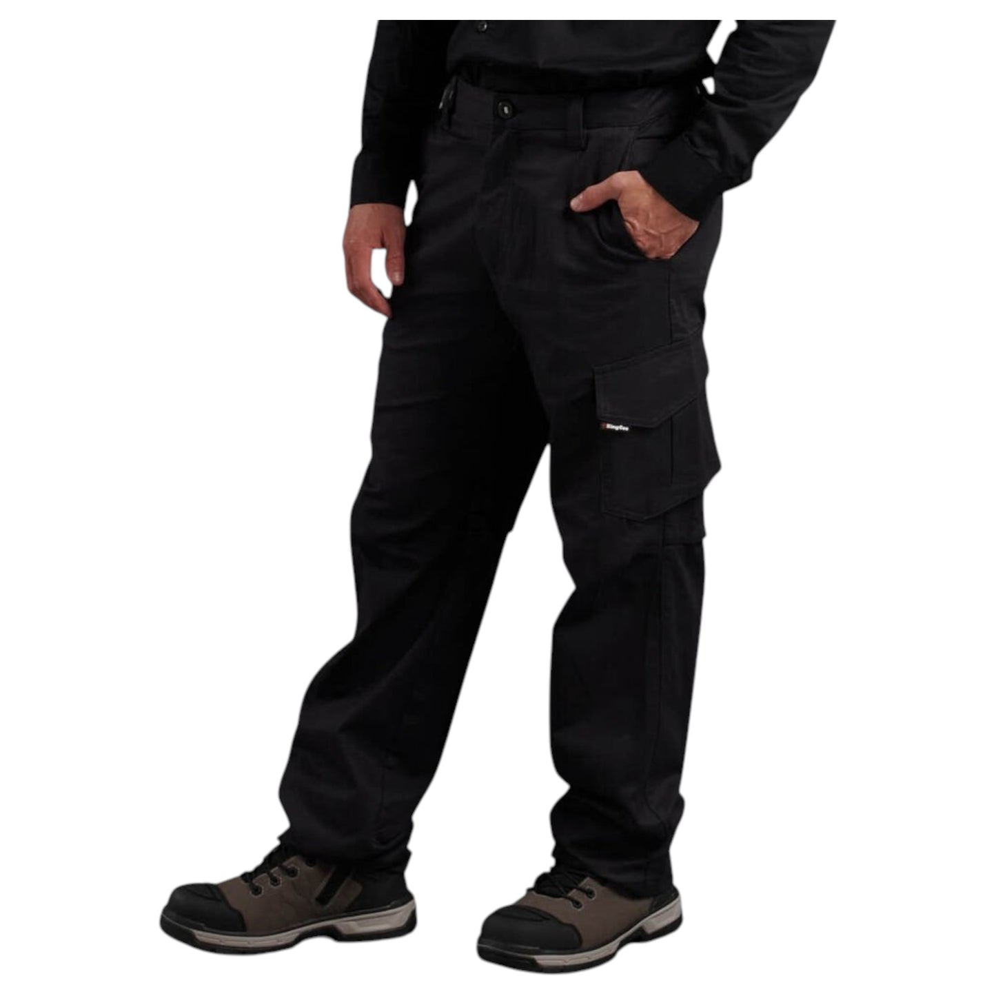 Mens KingGee Workcool 2 Lightweight Ripstop Workwear Pants Black