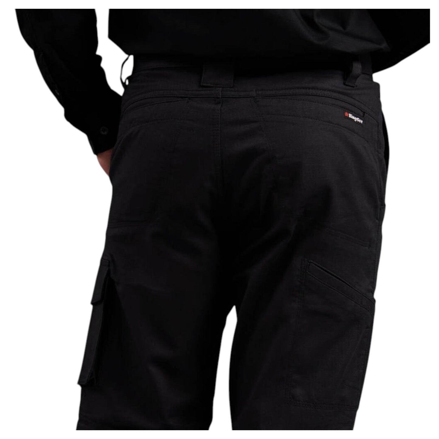 Mens KingGee Workcool 2 Lightweight Ripstop Workwear Pants Black