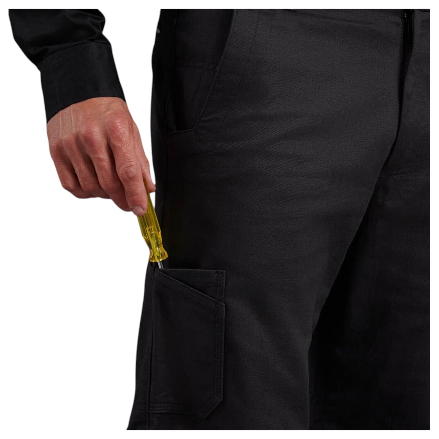 Mens KingGee Workcool 2 Lightweight Ripstop Workwear Pants Black